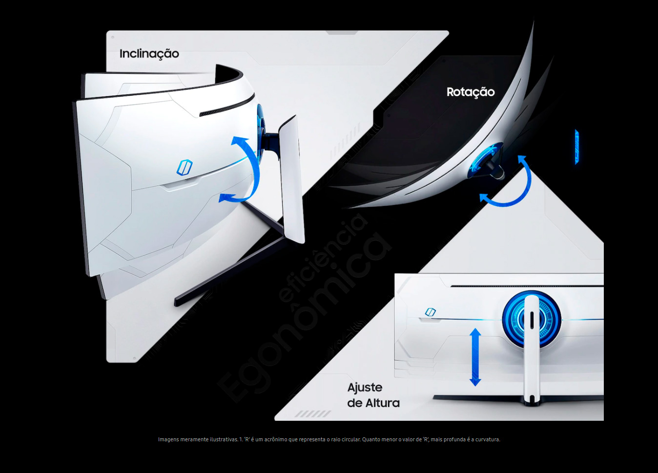 Monitor Gamer Curvo Samsung Odyssey 49 DQHD, 240Hz, 1ms, HDMI, Display Port, USB, G-Sync, Freesync Premium Pro, Ajuste de Altura, Branco, Série G9